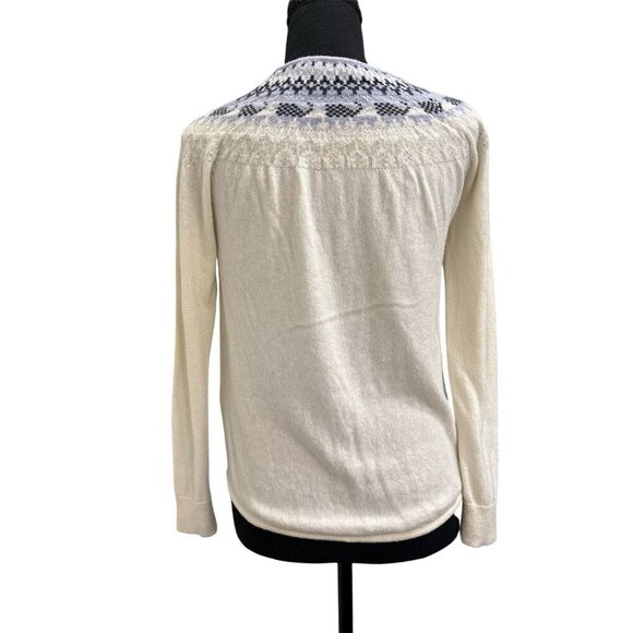 Vineyard Vines Ivory Fair Isle Women’s Crewneck Sweater Size M - Picture 3 of 7